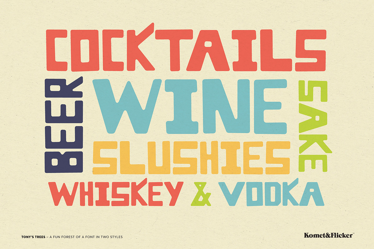 Tony's Trees - A Fun Forest Font!, a Sans Serif Font by Komet & Flicker (Photo 4 of 14)