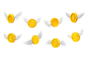 3d golden money coins, a Finance Illustration by Vector Tradition