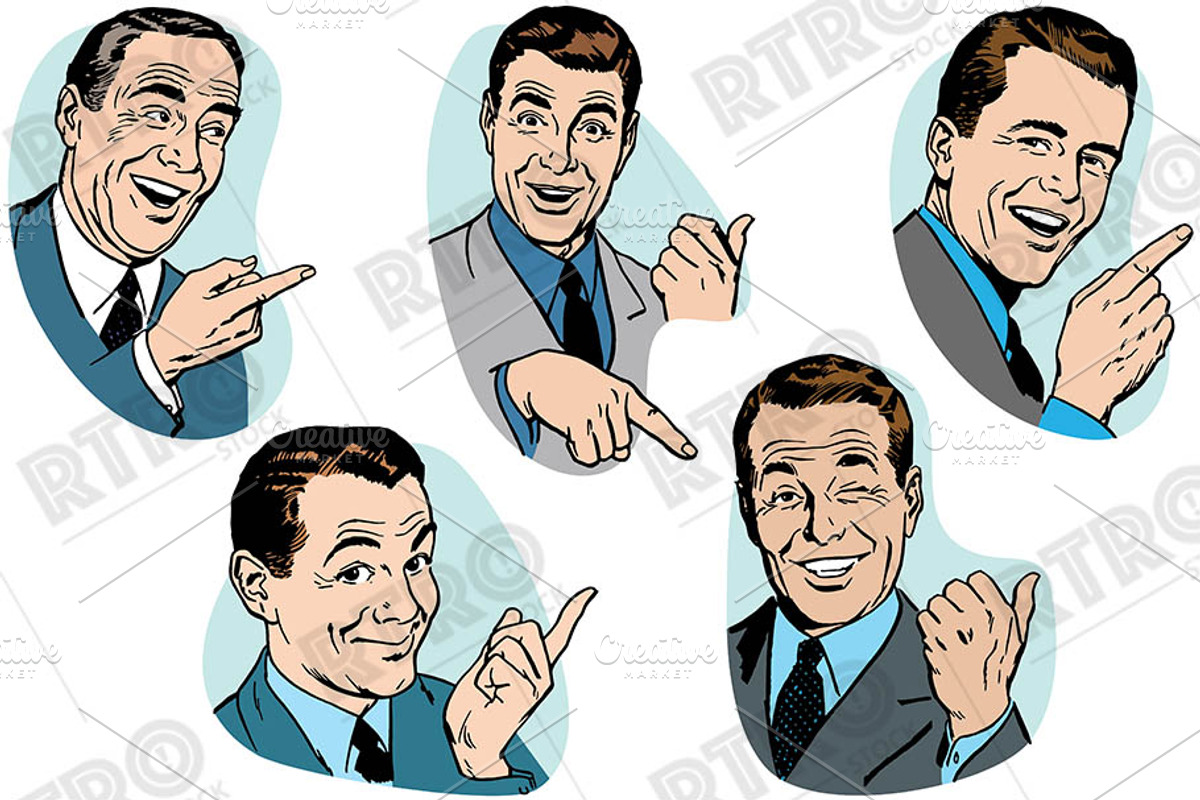 RTRO Men Pointing 1, a Work Illustration by RTRO Stock (Photo 4 of 5)