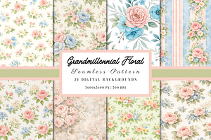 Grandmillennial Floral Pattern, a Pattern Graphic by Neon Studio