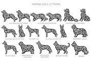 Herding dogs, Sheepdogs Silhouettes, an Animal Illustration by pet design shop (Thumbnail 10 of 13)