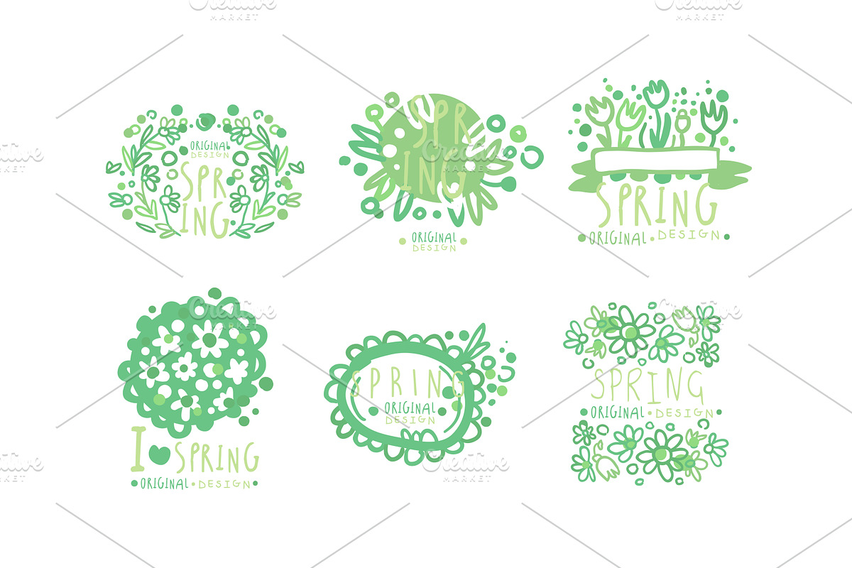 Spring Logo Templates Original, an Object Illustration by TopVectors