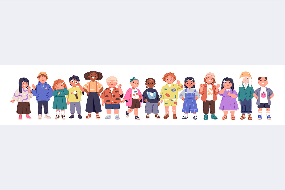 Diverse kids with appearance feature, a Person Illustration by Good Studio (Photo 3 of 3)