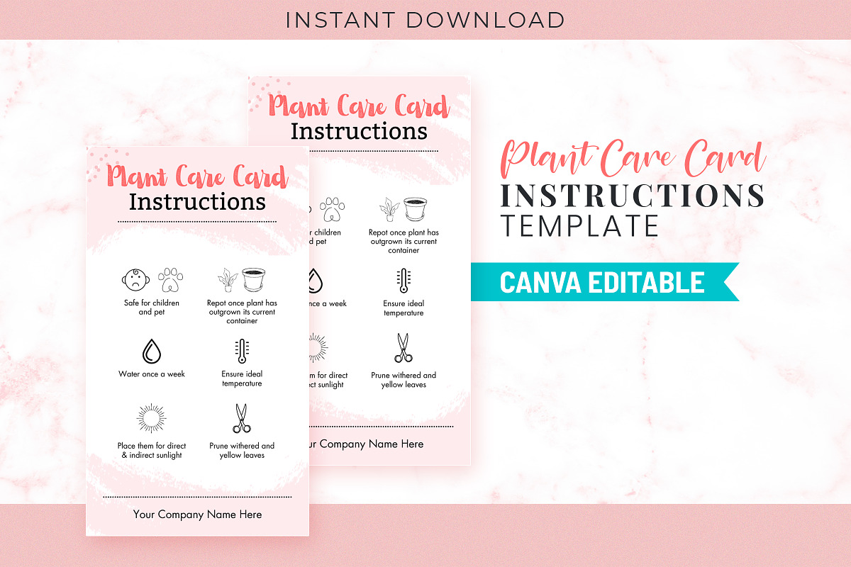 Plant Care Card Template, a Templates & Theme by Snapybiz (Photo 1 of 10)