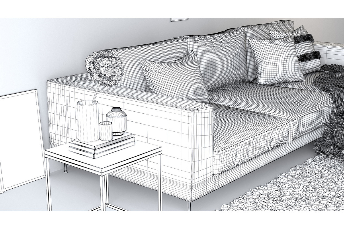 Living D - Soft Monochrome, a Furniture 3D Model by 3DCargo (Photo 7 of 11)
