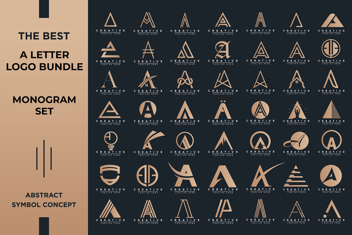 Letter A Logo Bundle Monogram Set, a Branding & Logo Template by Pixel Design (Photo 1 of 5)