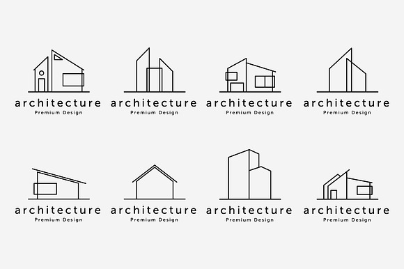 Set Bundle of Real Estate Logo Line preview 2