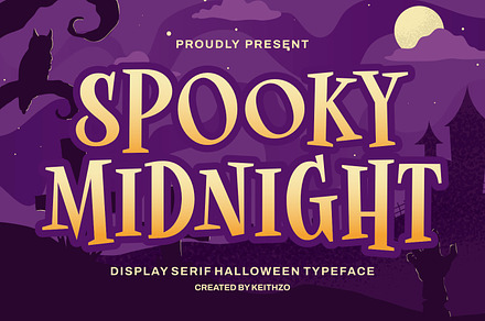 Spooky Midnight - Halloween Font, a Serif Font by Keithzo
