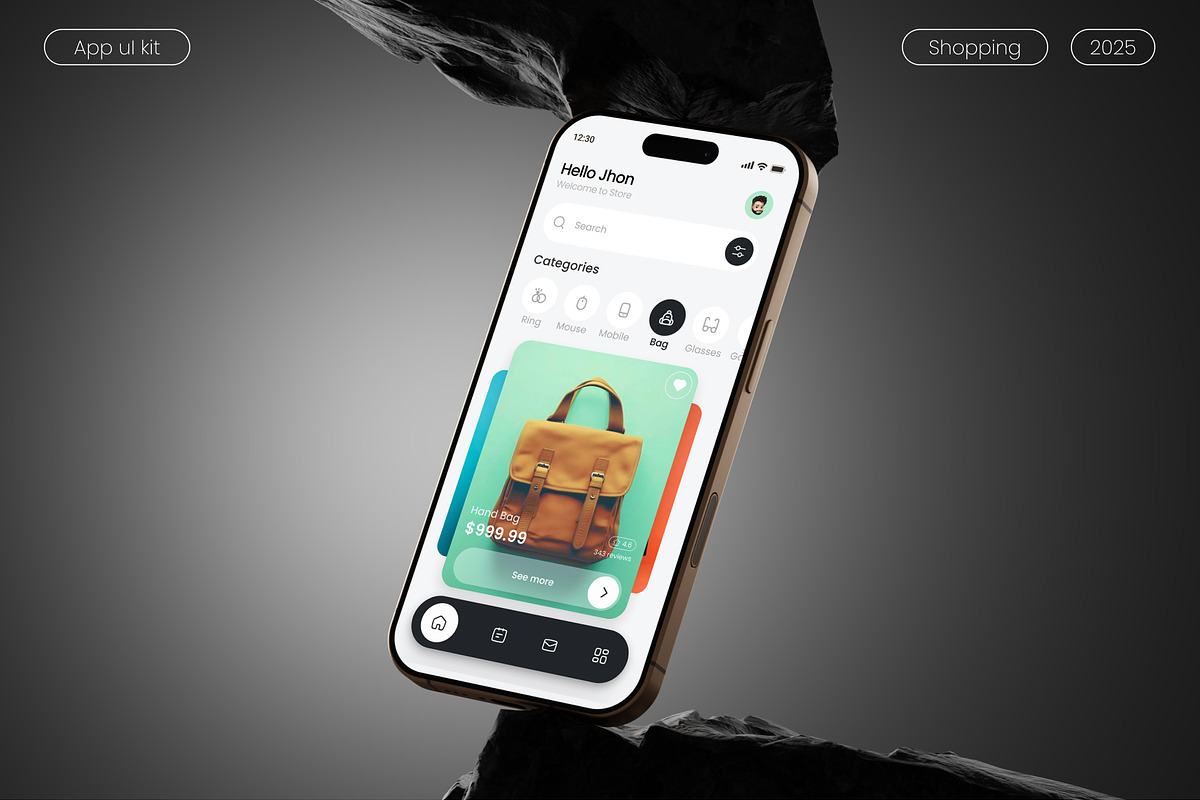 Modern Shopping Ecommerce App UI Kit, an UI Kit Template by aliakram (Photo 2 of 8)