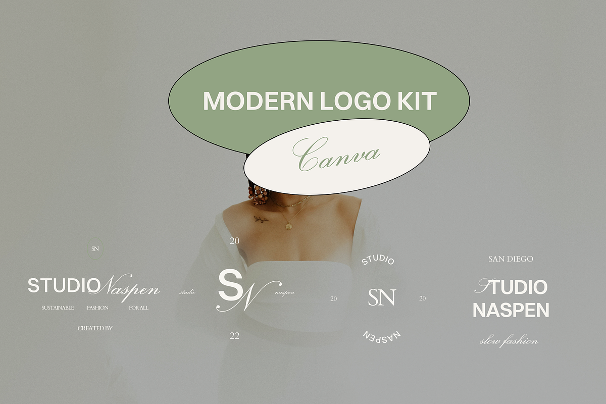 Naspen | 4 Creamy CANVA Logos, a Branding & Logo Template by Alana Designed (Photo 1 of 5)