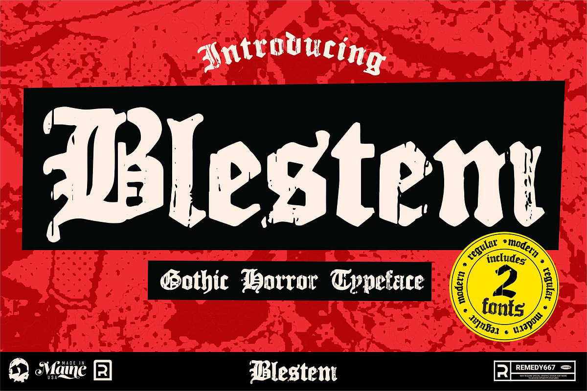 Blestem – Gothic Horror Typeface, a Blackletter Font by Remedy667 (Photo 1 of 6)