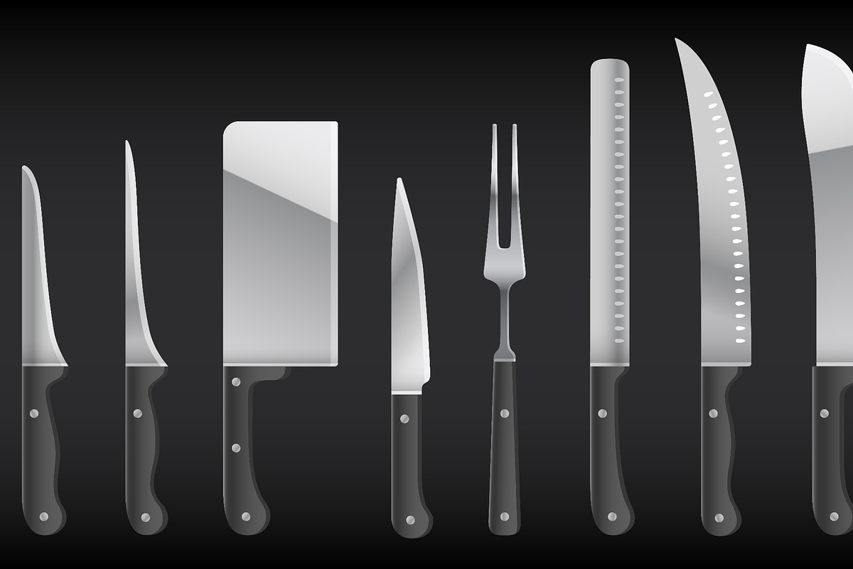 Knife, collection. Meat cutting, a Food Illustration by Foxys Graphic (Photo 2 of 3)