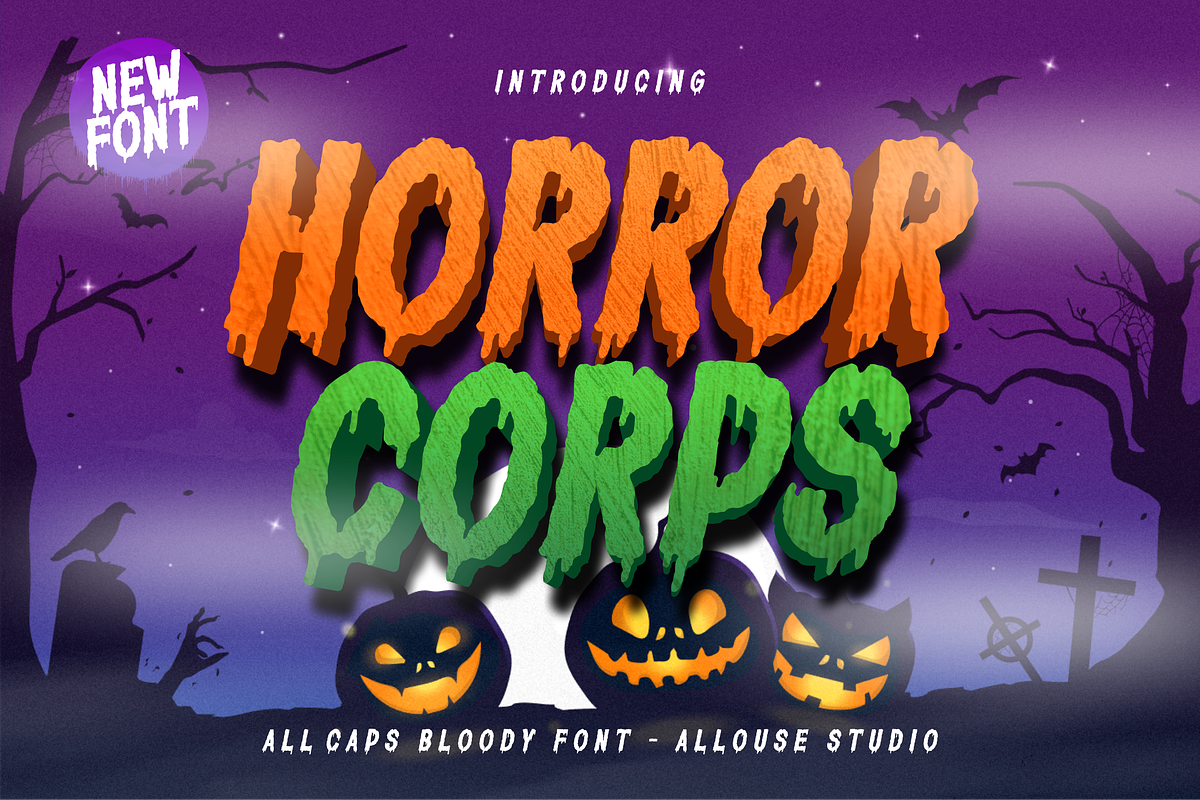 Horror Corps Font, a Font by Allouse Studio (Photo 1 of 10)