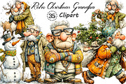 Retro Christmas Grandpa Clipart, an Illustration by Creative Art (Thumbnail 1 of 7)