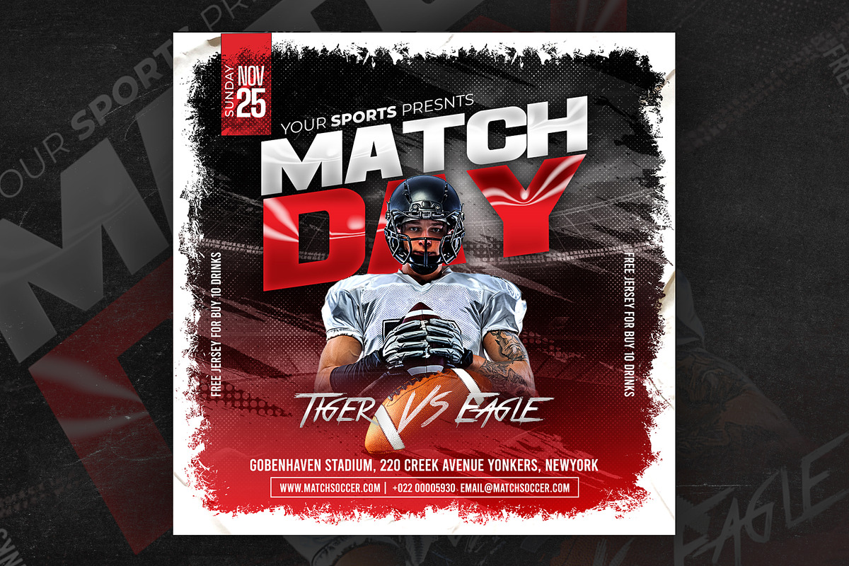 5 Football Flyer Templates preview 2