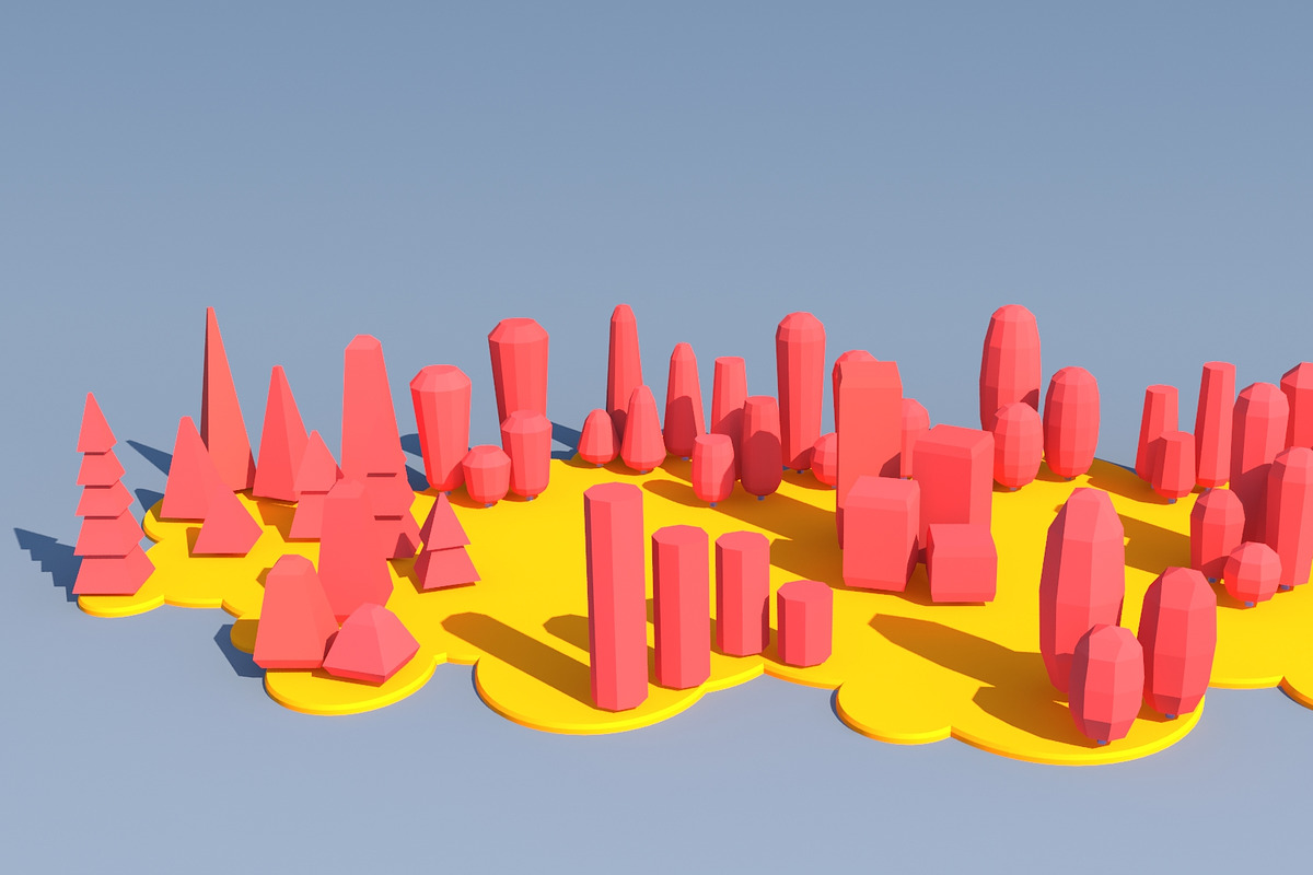 Trees and Bushes Pack - 02, an Environmental 3D Model by Saintpix (Photo 18 of 26)