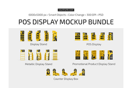 SALE! POS Display Mockup Bundle, a Merchandise Mockup by Country4k