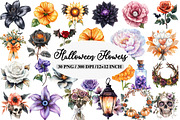 Halloween Flowers Clipart Bundle, an Illustration by Daily.Designs (Thumbnail 1 of 5)