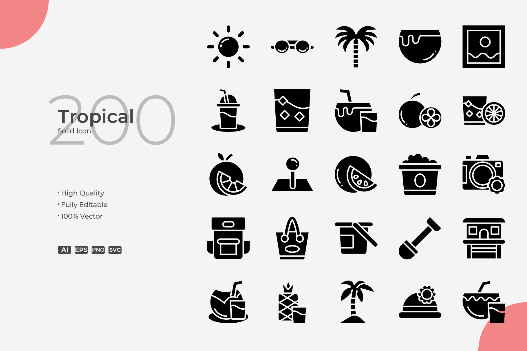 Tropical Solid Icons, a Solid Icon by Bloodline