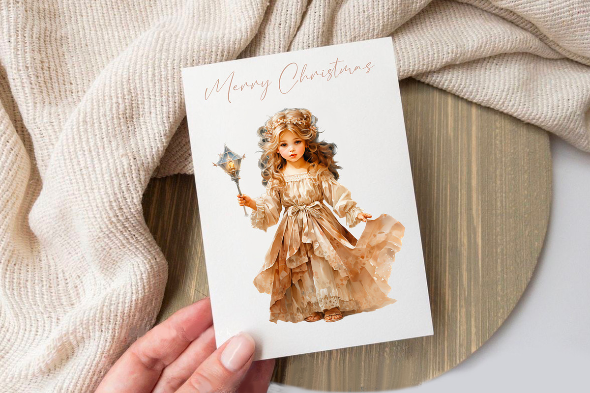 Christmas star Victorian little girl, a Person Illustration by Hello My Print (Photo 5 of 7)