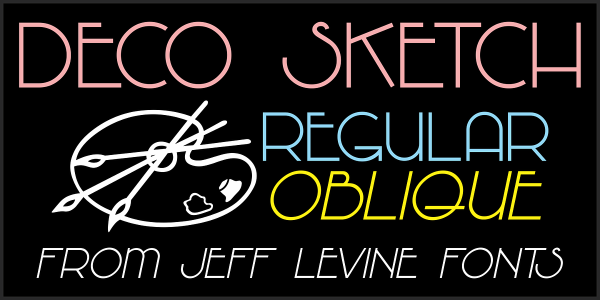 Deco Sketch JNL, a Sans Serif Font by Jeff Levine Fonts (Photo 1 of 5)