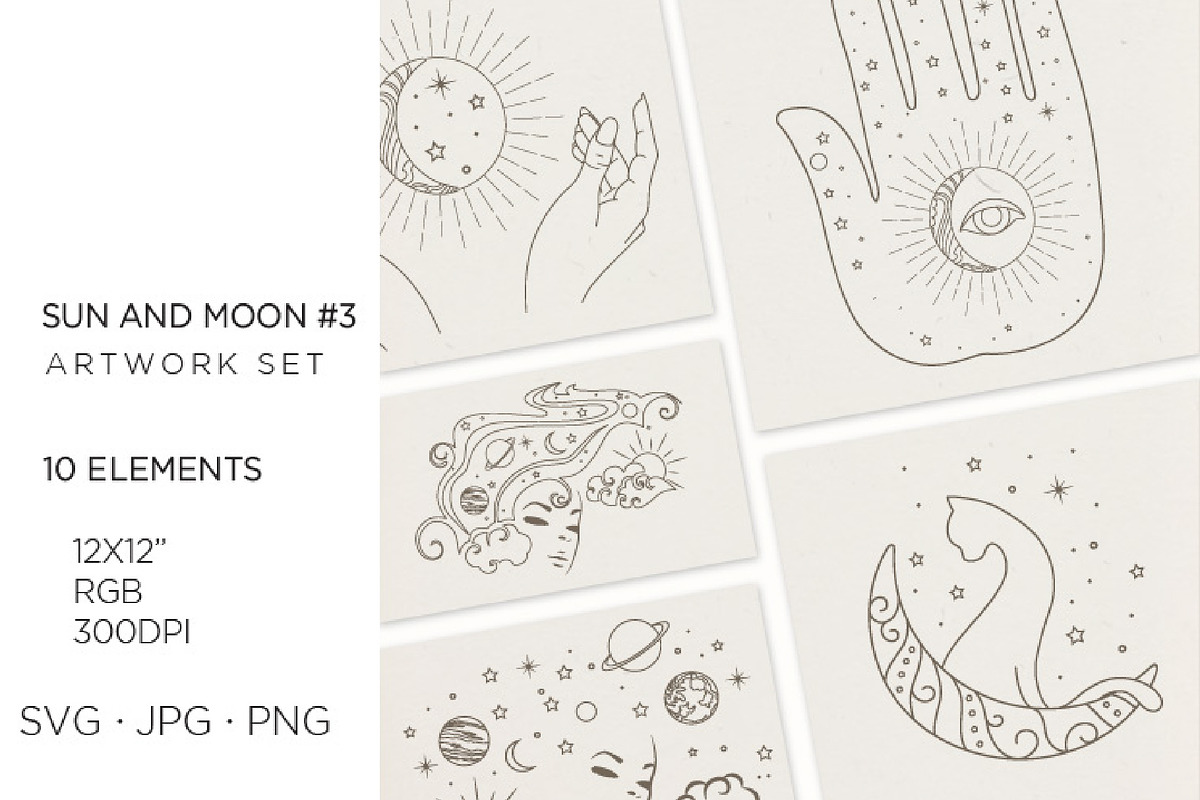 10 Zodiac, sun, moon and stars, an Illustration by Bloom21Art (Photo 1 of 4)