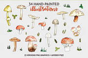Woodland Mushroom Watercolors, an Illustration by plaidGecko (Thumbnail 2 of 8)