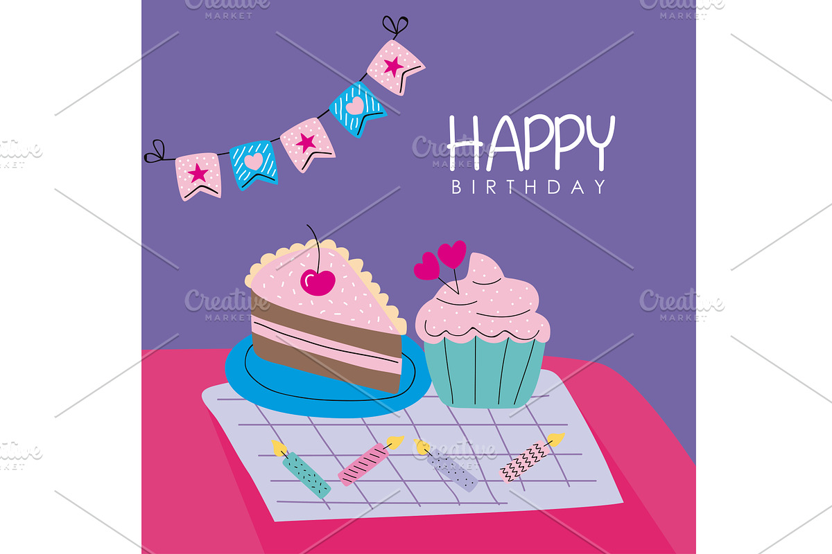 happy birthday card, an Illustration by studiogstock