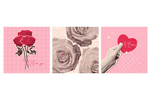 Halftone Valentine day collage in, an Illustration by art PVP - market