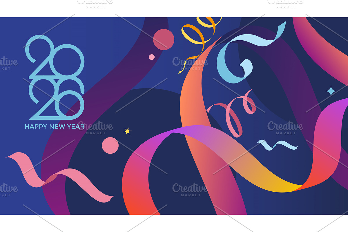 2026 Happy New Banner, a Texture Illustration by JeanBet