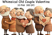 Whimsical Old Couple Valentine Day, an Illustration by CraftArtStudio (Thumbnail 1 of 6)