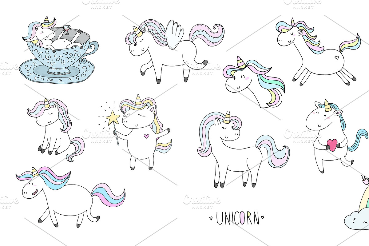Magic Unicorns collection!, a Background Graphic by Irene_Boiko_ART (Photo 2 of 15)
