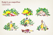 Herbs & Spices Watercolor Clipart, a Food Illustration by Where summer is (Thumbnail 5 of 11)