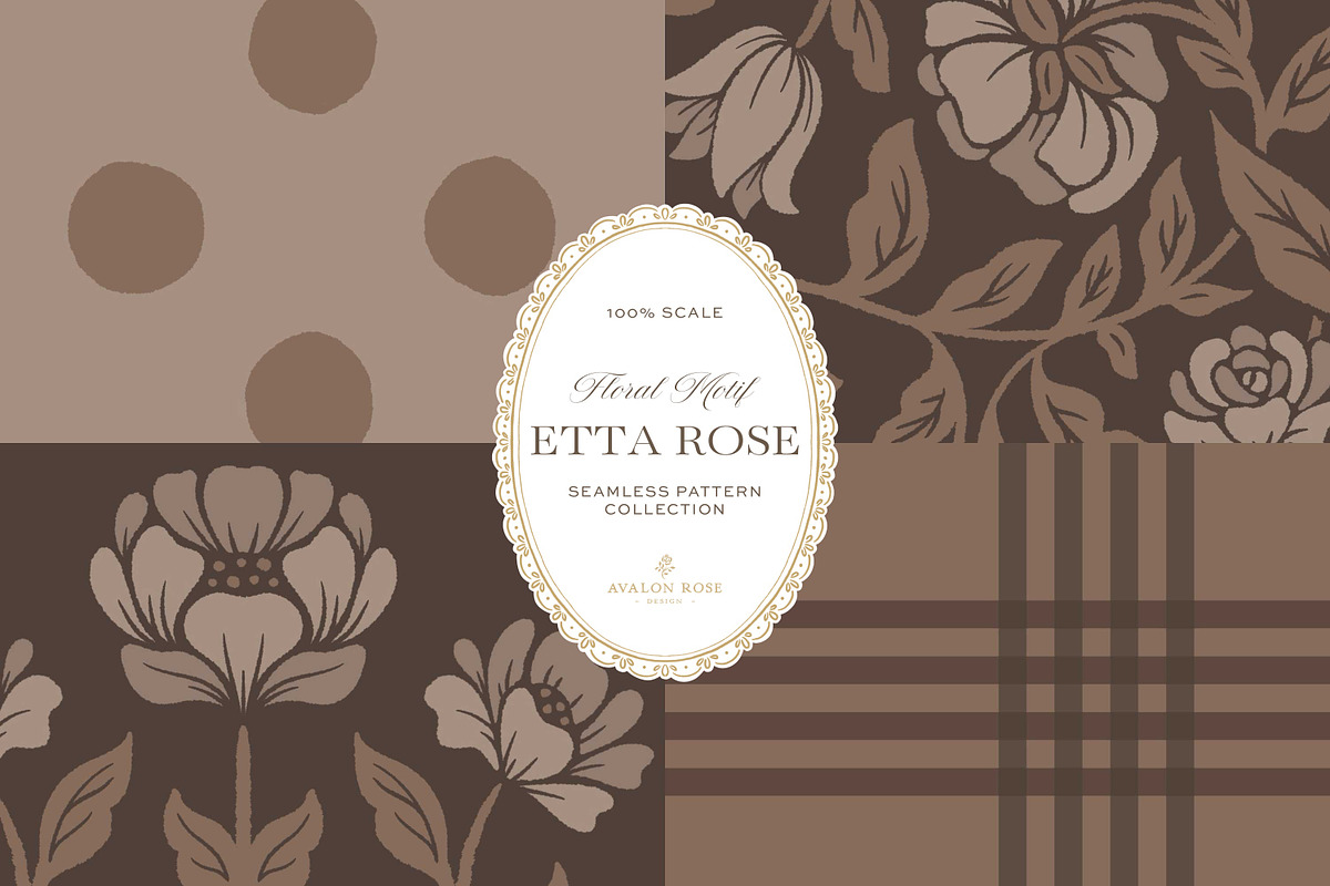 Vintage Brown Floral Print Patterns, a Pattern Graphic by Eclectic Anthology (Photo 14 of 14)