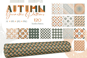 Autumn Geometric Seamless Patterns