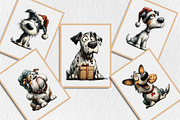 Whimsical Christmas Dog Clipart, a Seasonal Illustration by Rose Art (Thumbnail 4 of 5)