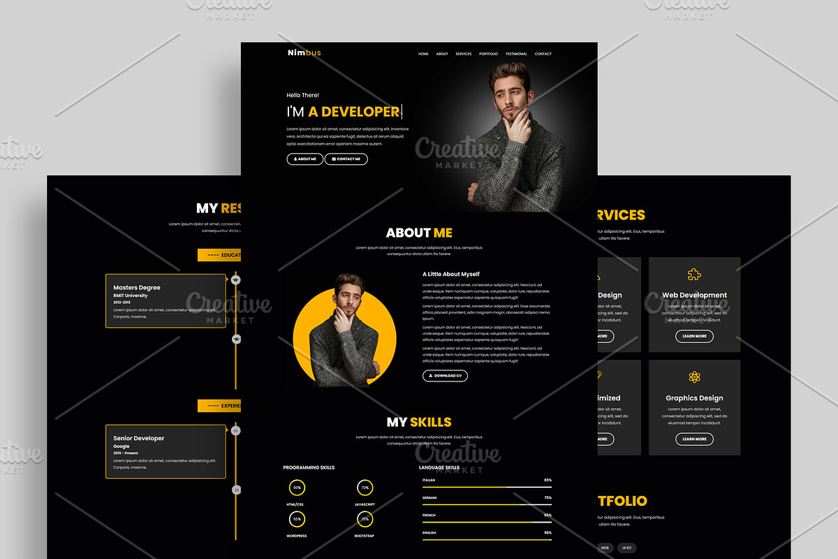 Portfolio Landing Page Template, a Landing Page Template by nandinigraphics (Photo 1 of 3)