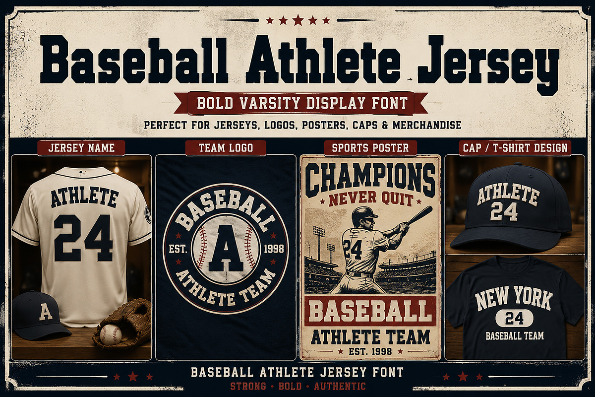 Baseball Athlete Jersey, a Slab Serif Font by Wow Magic (Photo 2 of 5)