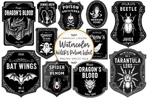 Halloween Witch's Potion Labels PNG, an Illustration by OK Design