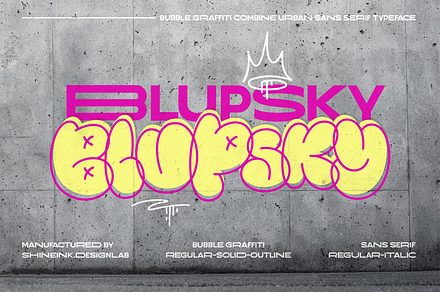 Blupsky, a Font by shineink.designlab