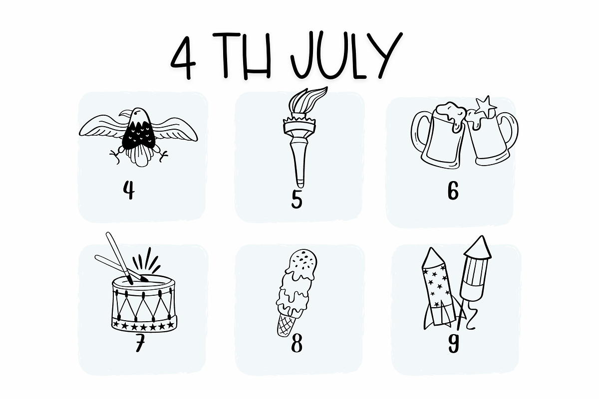 4 th July | Symbols Fonts preview 4