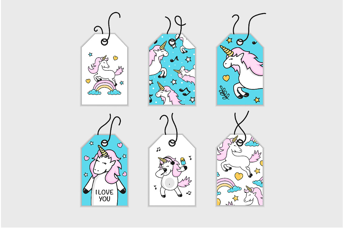 Vector unicorns set, 4 vector seamle, a Pattern Graphic by Olena Halahan (Photo 4 of 5)
