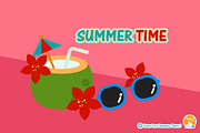 Summer Time Digital Clip Art, an Object Graphic by Cozy Cat Design (Thumbnail 2 of 3)