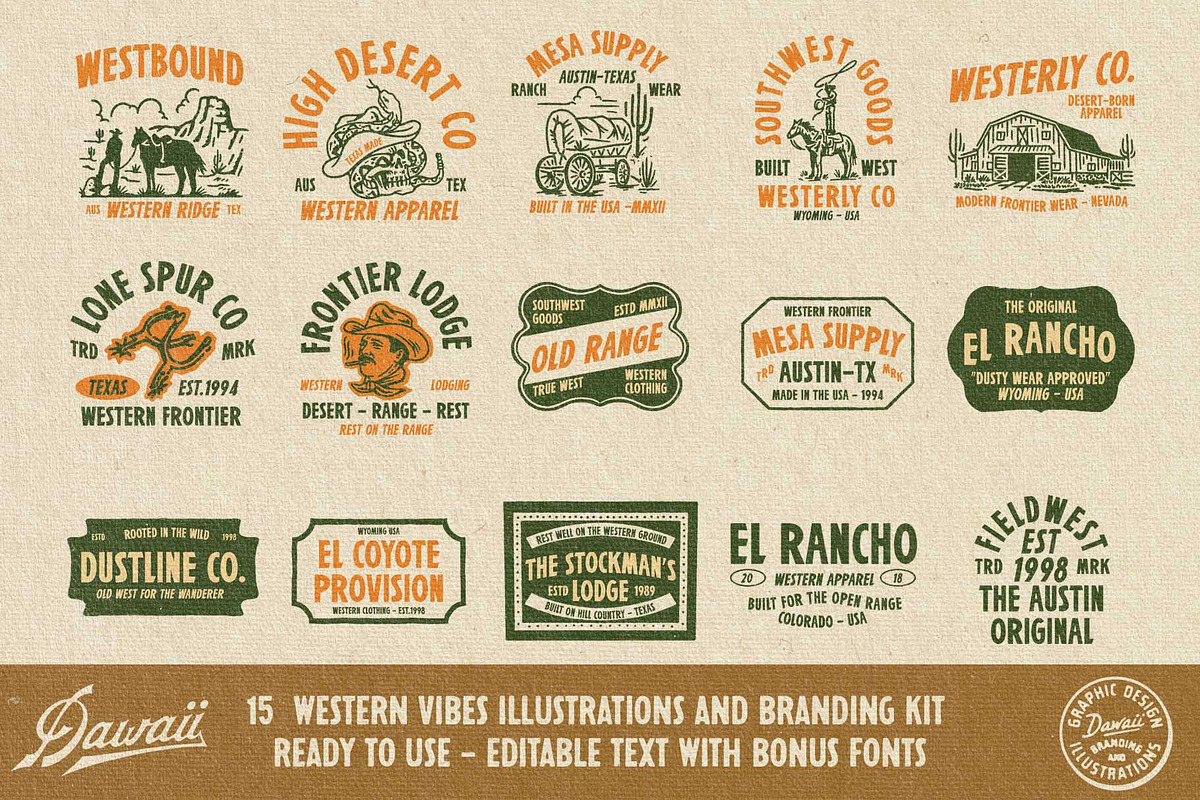 Timeless Emblems Vol.1 Western, a Branding & Logo Template by Dawaii Goods (Photo 2 of 6)
