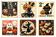 Vintage Halloween Stamps Clipart, an Illustration by Daily.Designs (Thumbnail 2 of 4)