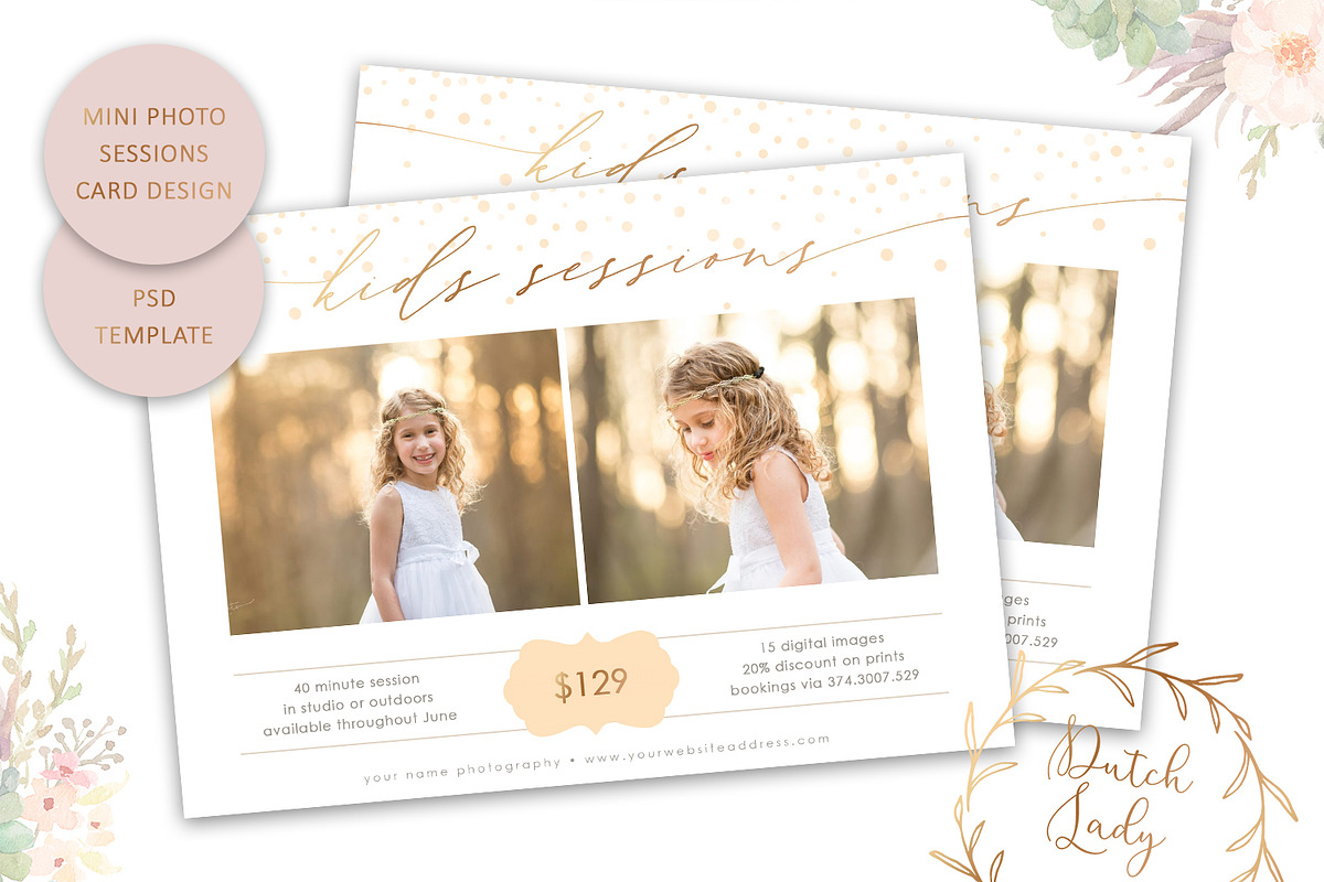 PSD Photo Session Card Template #56, a Card Template by The Dutch Lady ...