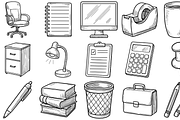 Office Supplies Icon Set, an Object Graphic by nikagraphic (Thumbnail 1 of 3)