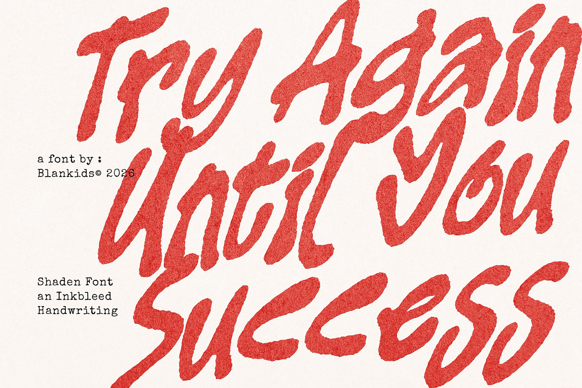 Shaden an Inkbleed Handwritting Font, a Handwritten Font by Blankids Studio (Photo 4 of 9)