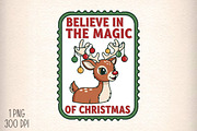 Christmas postage stamp Believe, an Illustration by Daily.Designs (Thumbnail 1 of 5)