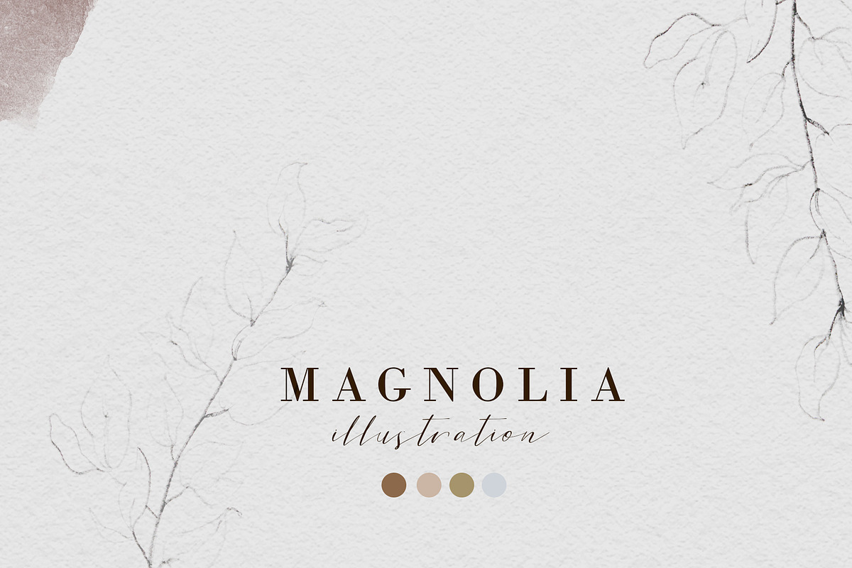 Magnolia Flower Clipart Fine art, a Decorative Illustration by WalaPalette (Photo 5 of 6)